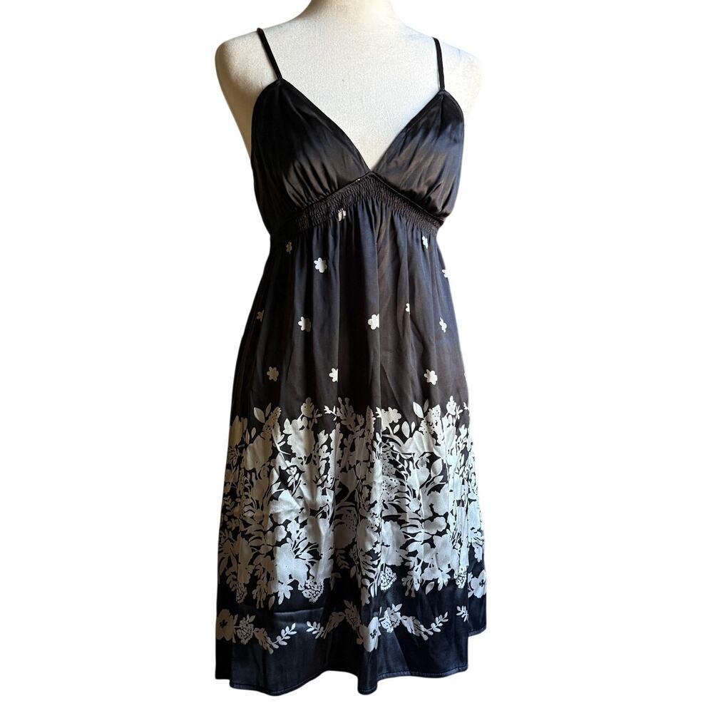 Y2K Vintage EXPRESS Design Studio | Black and Gray Silk Babydoll Dress | Small